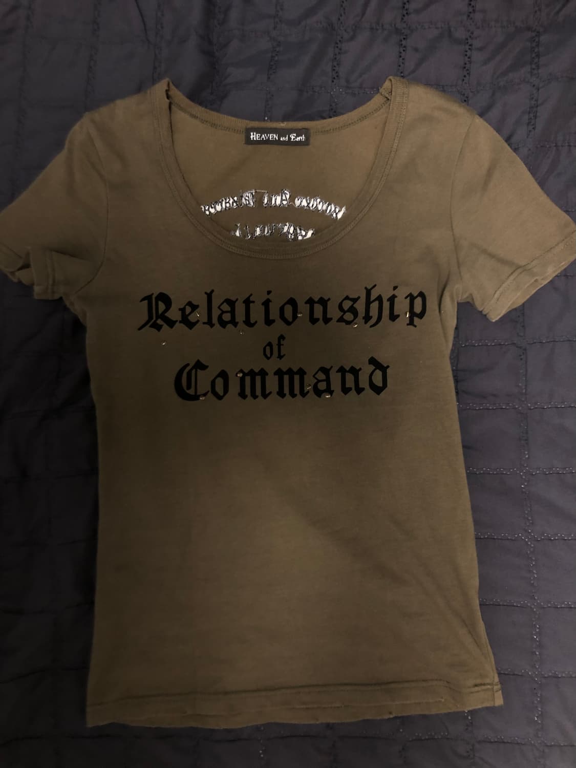 00s y2k 카키반팔티 샵502파우닝133레이어룸와이즈걸선가든파티 상품이미지1