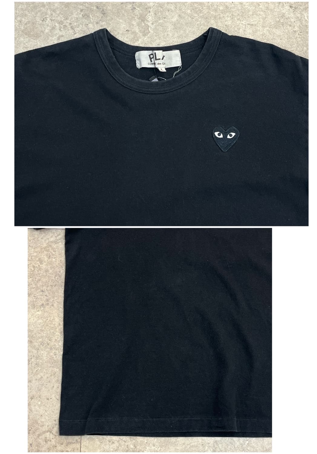 꼼데가르송 블랙 하트 와펜 반팔티 블랙 L #csz3479 상품이미지5