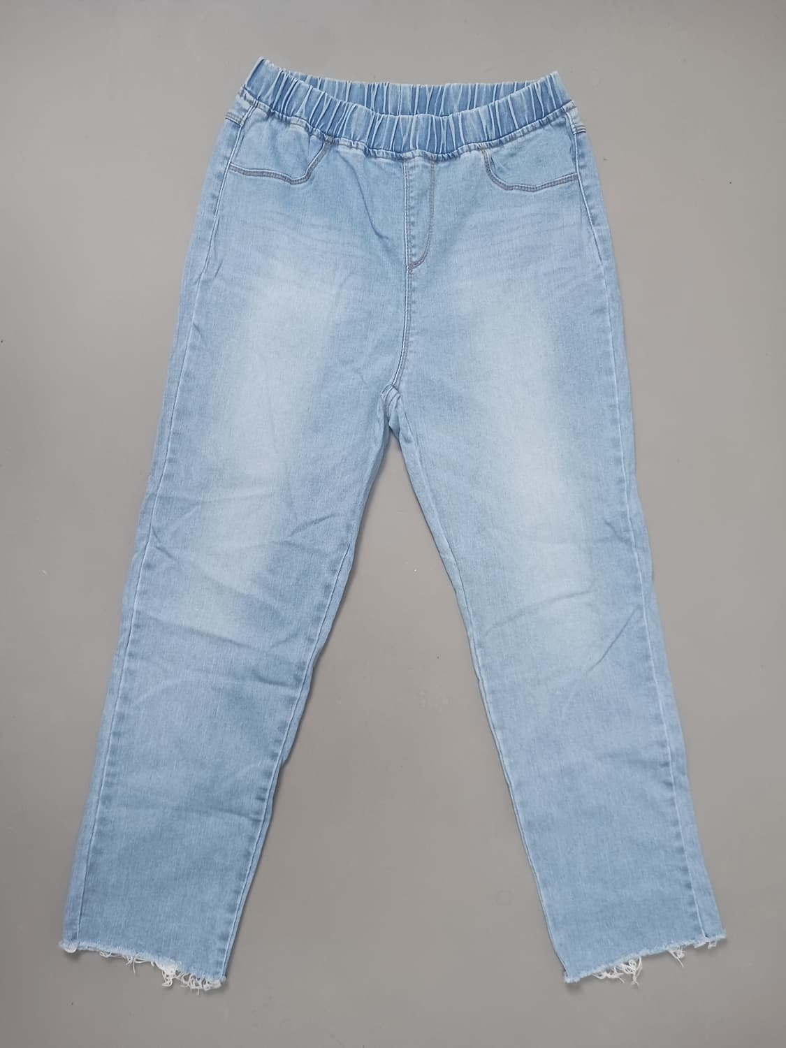 [34] 제이바이케이 연청 풀밴딩 스판 컷팅진 청바지 상품이미지1