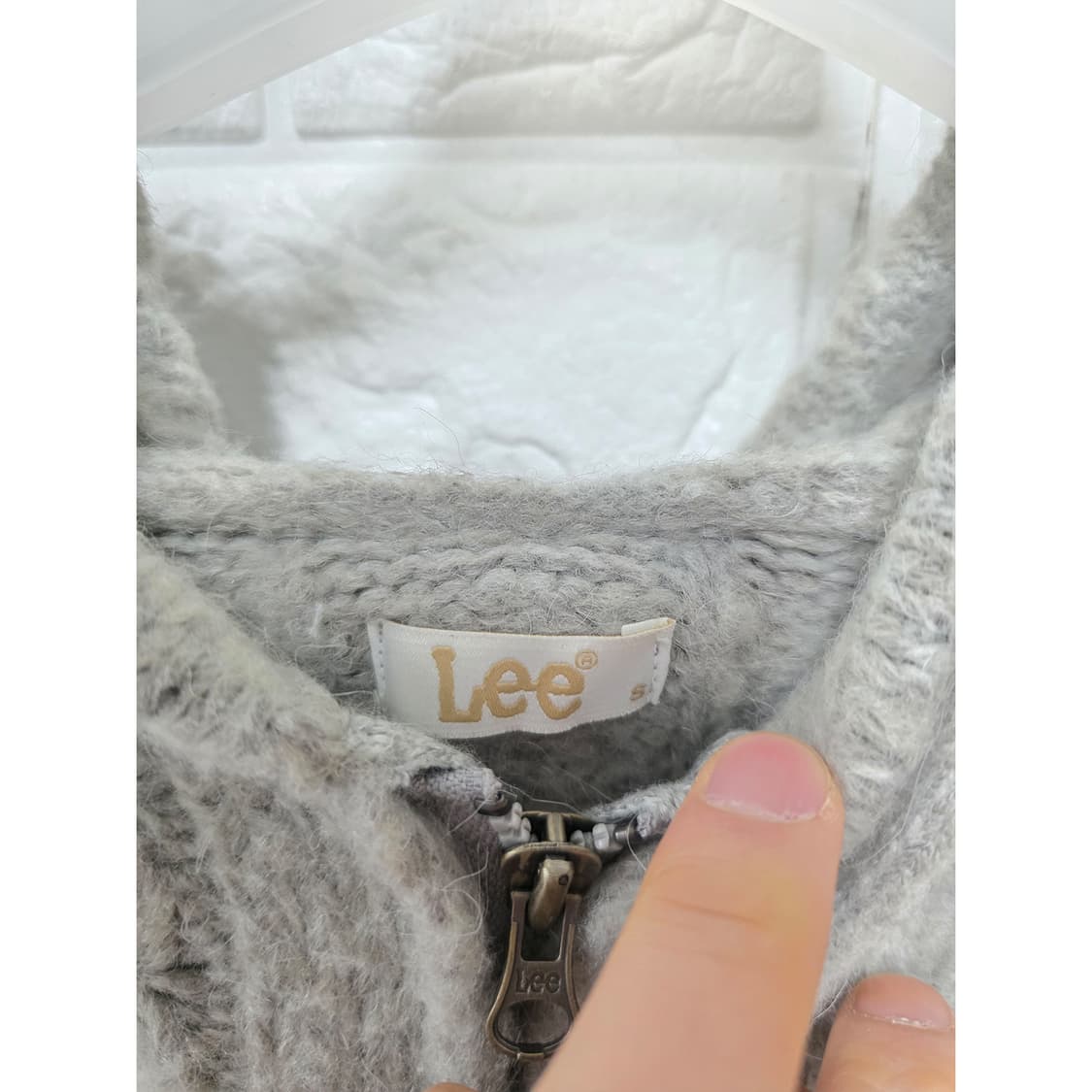 택포) Lee 꽈배기 니트 후드집업 S 상품이미지2