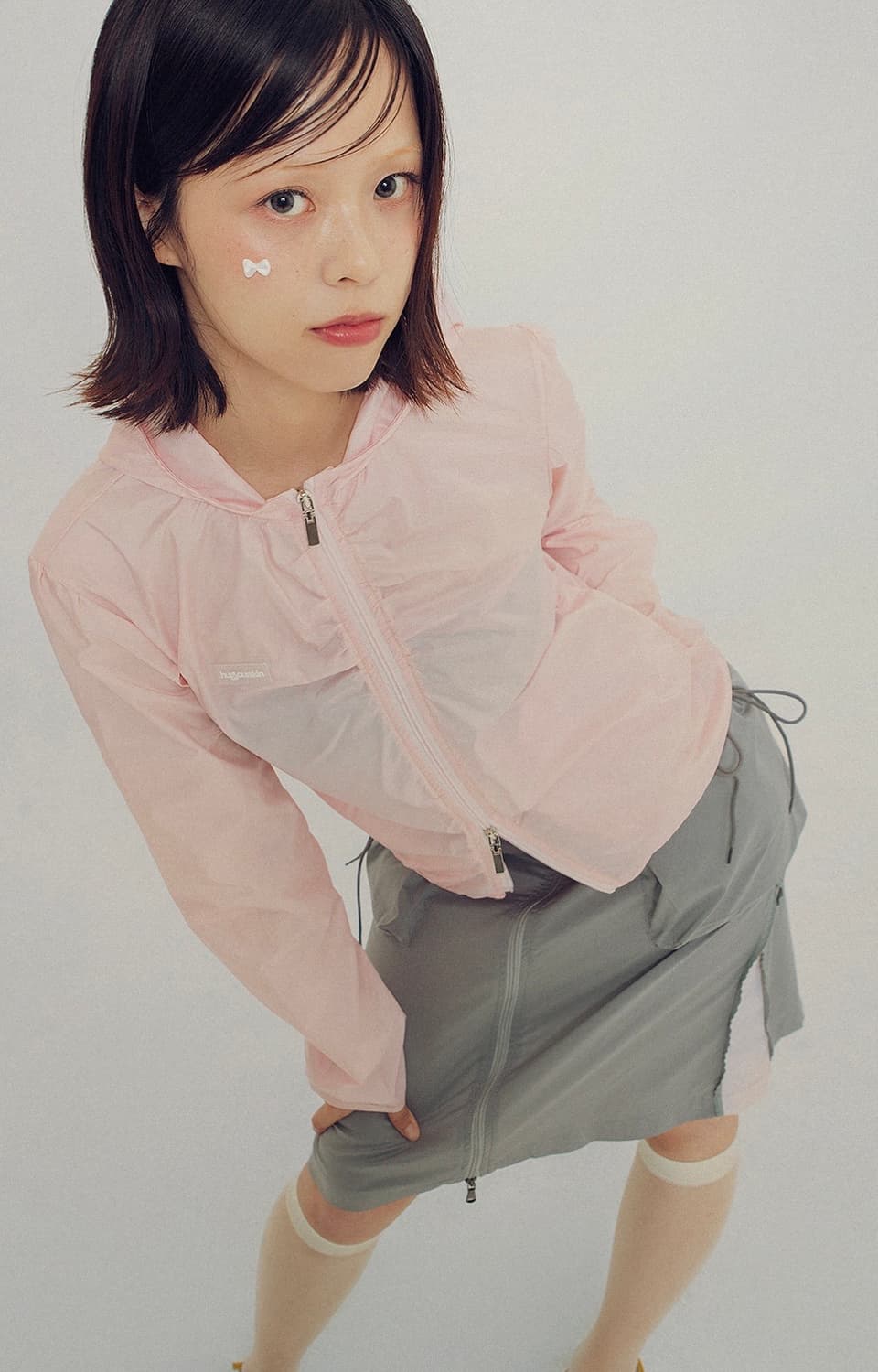 허그유어스킨 카고 미디 스커트 그레이 상품이미지1