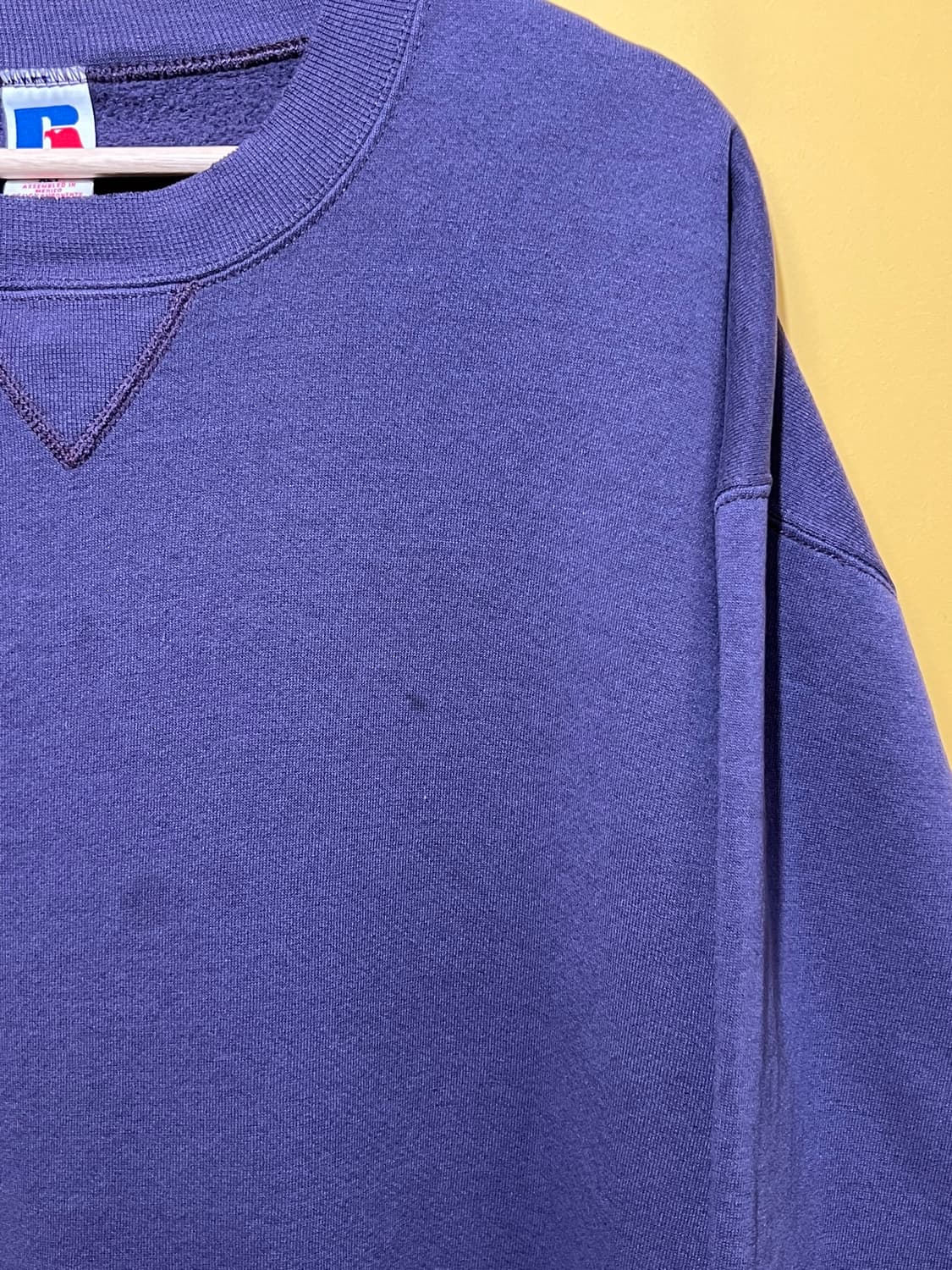 90's [XL] 러셀 애슬레틱 무지 스웻셔츠 퍼플 크루넥 빈티지 상품이미지4