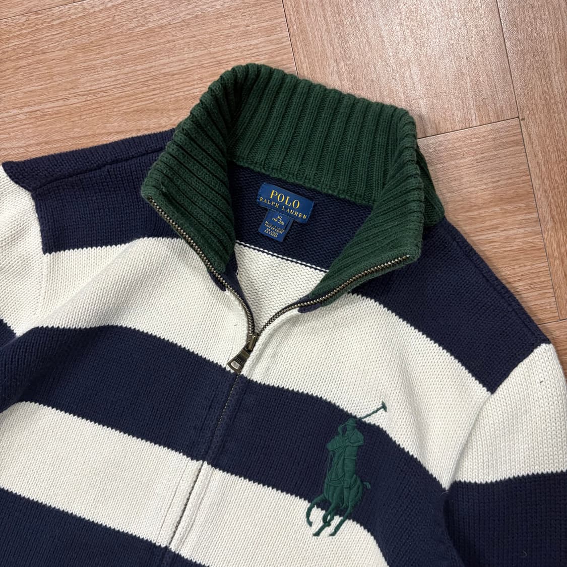 폴로 랄프로렌 빈티지 빅포니 스트라이프 니트 집업 상품이미지6