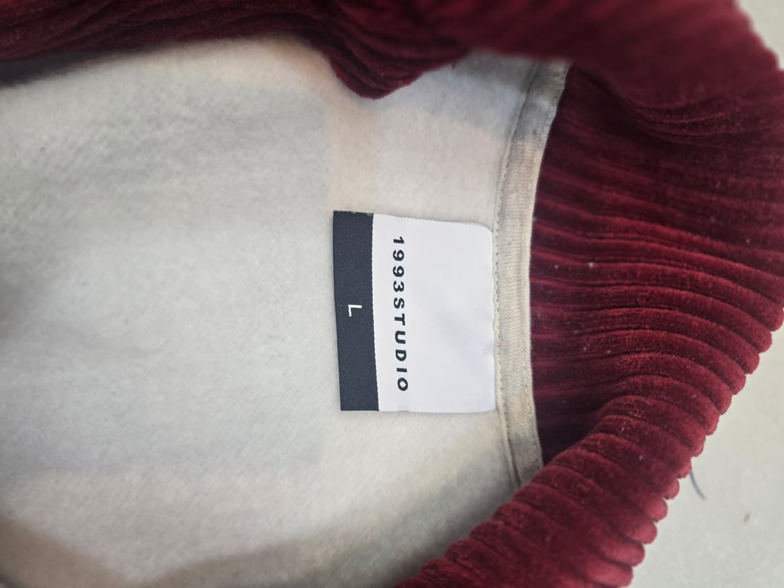 1993스튜디오 반집업 맨투맨 L 오트밀 .초록색 상품이미지7