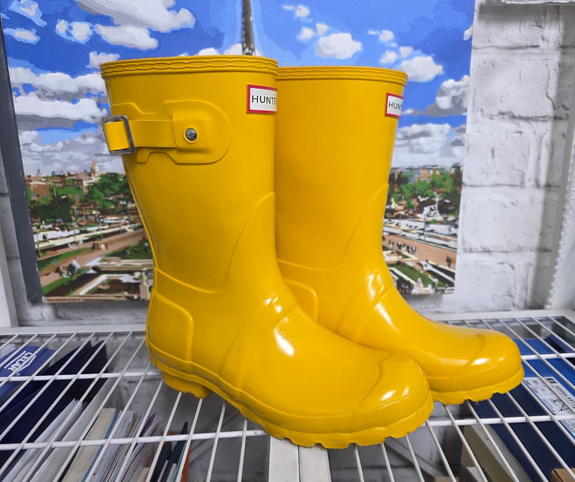헌터 숏 여성 레인부츠 230~235 옐로우 숏글로스 LB70 상품이미지3