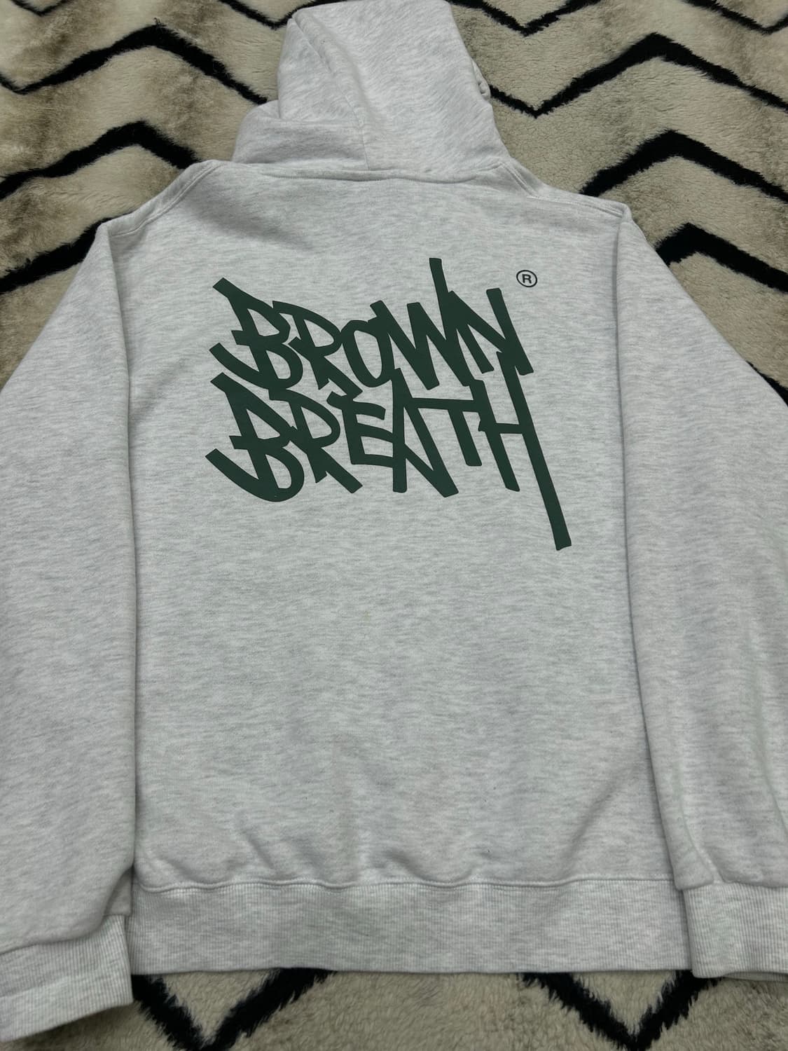 [S]브라운브레스 오버핏 빅로고 후드/애쉬그레이/약기모 상품이미지2