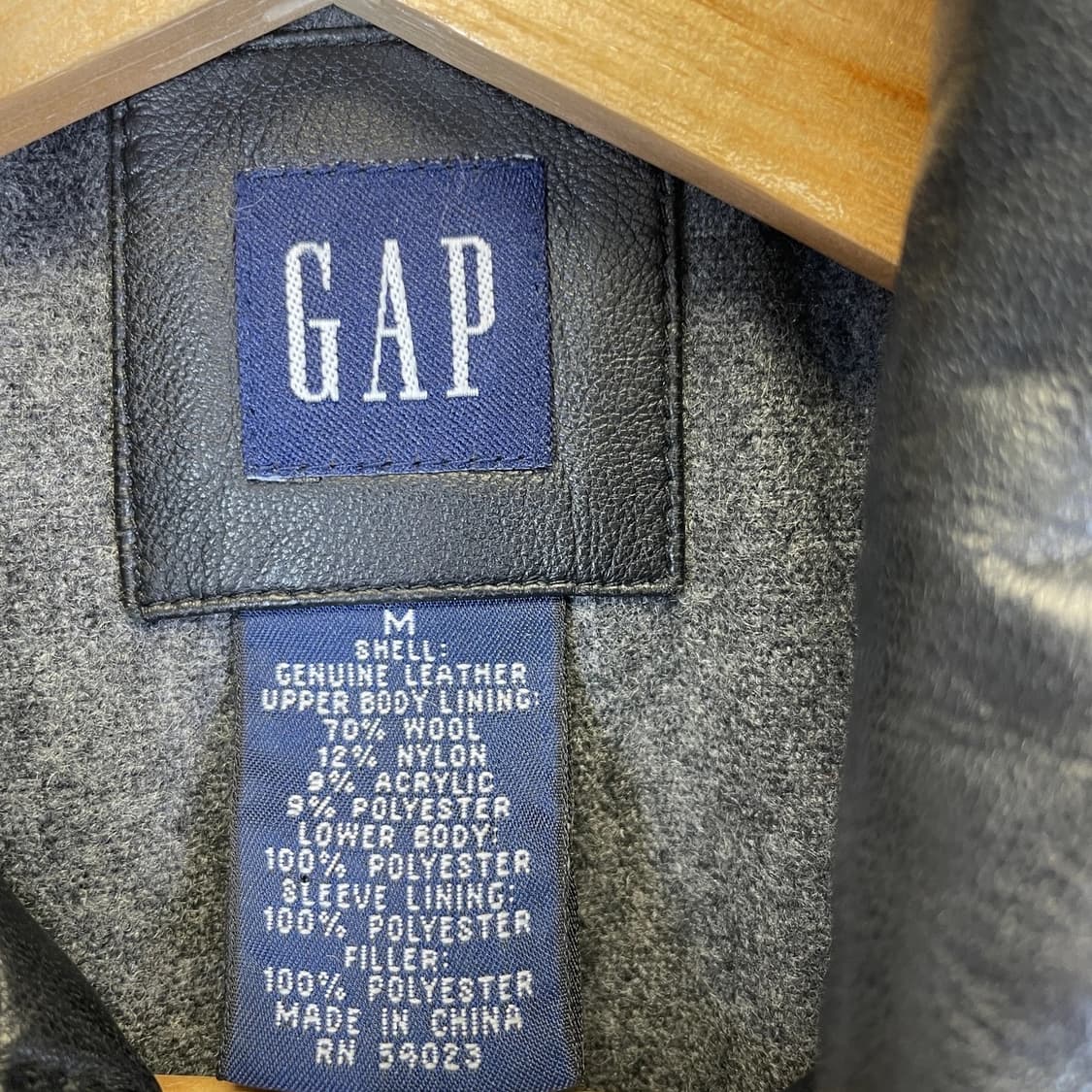 [M] 00'S OLD GAP 올드갭 레더 카코트 블랙 상품이미지7