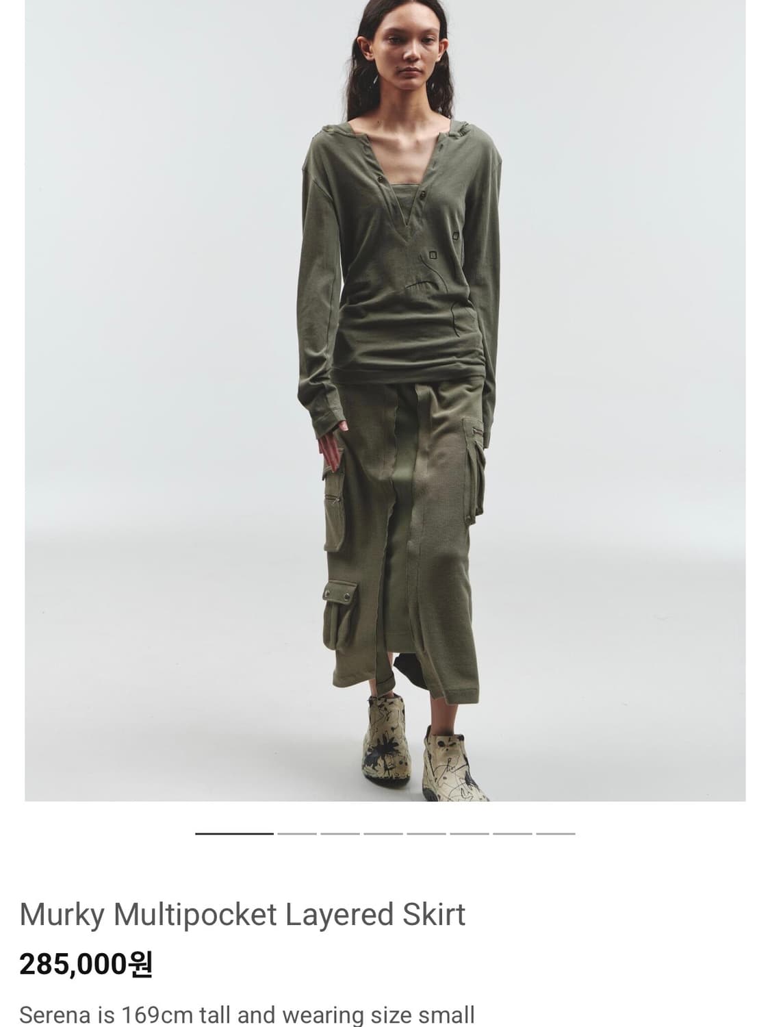 오들리워크샵 멀티포켓 레이어드 카고 롱 스커트 상품이미지3