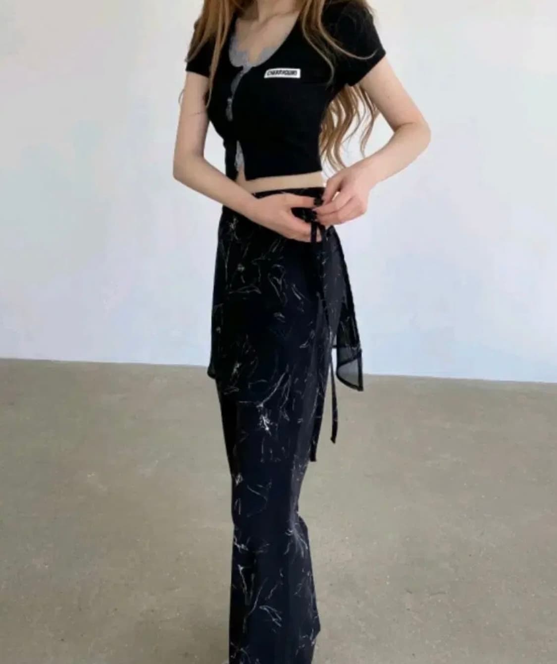 체리퀴리 플라워 랩 팬츠 2사이즈 상품이미지2