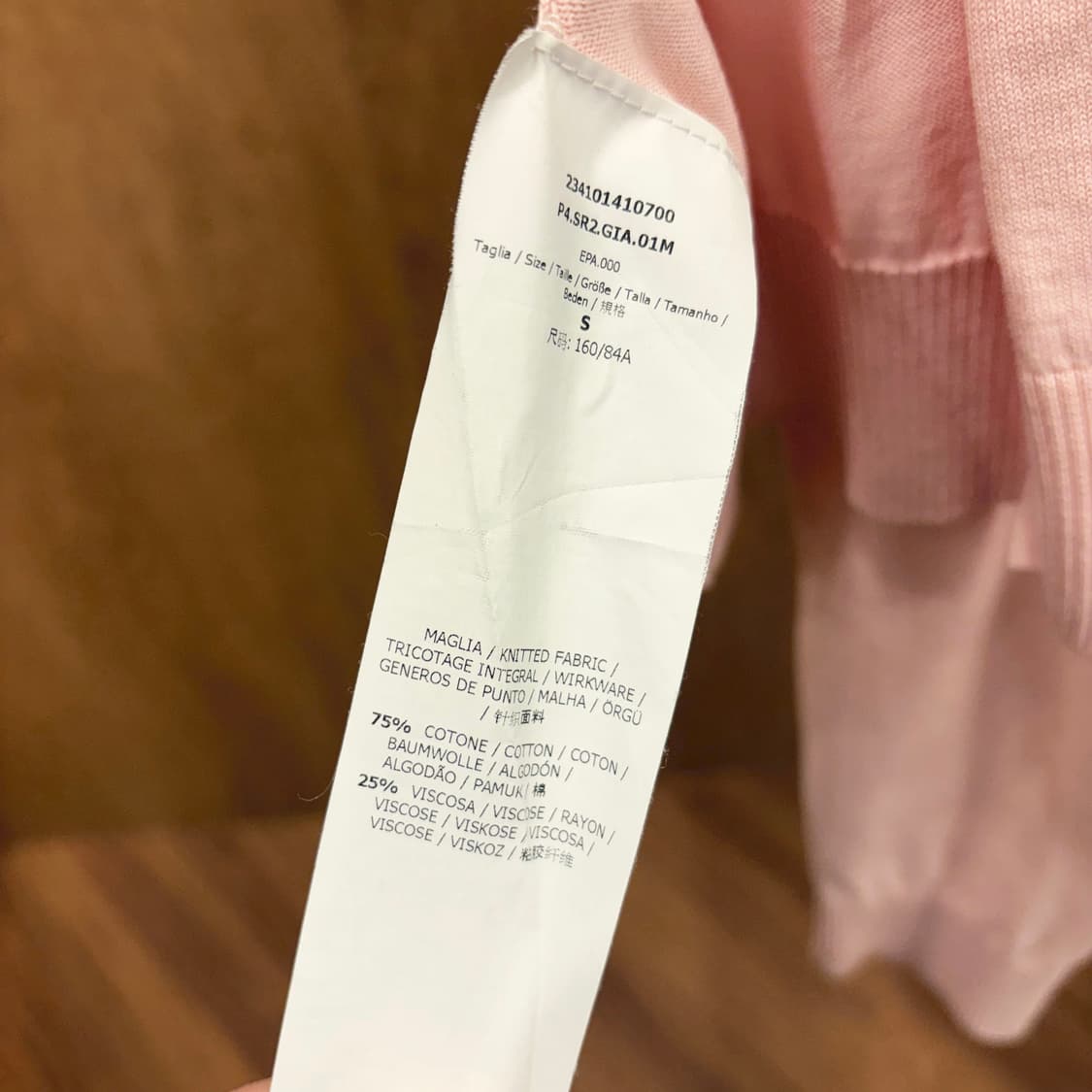 막스마라 스포트막스 긴팔 크롭 코튼 가디건 중앙 오픈형 디테일 핑크 상품이미지8