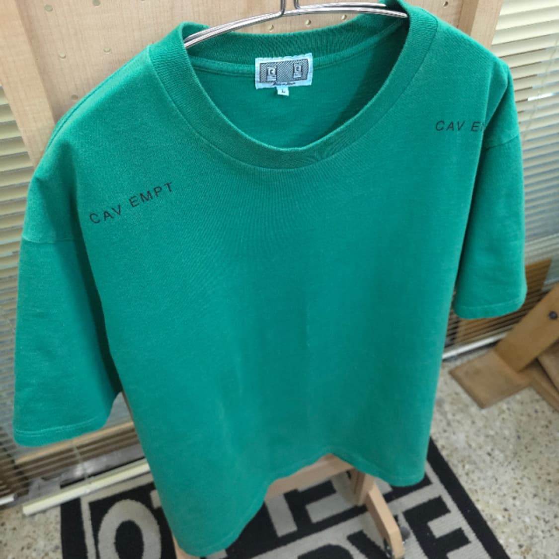 [CAVEMPT] Overdye Outline T-Shirt Green 상품이미지5