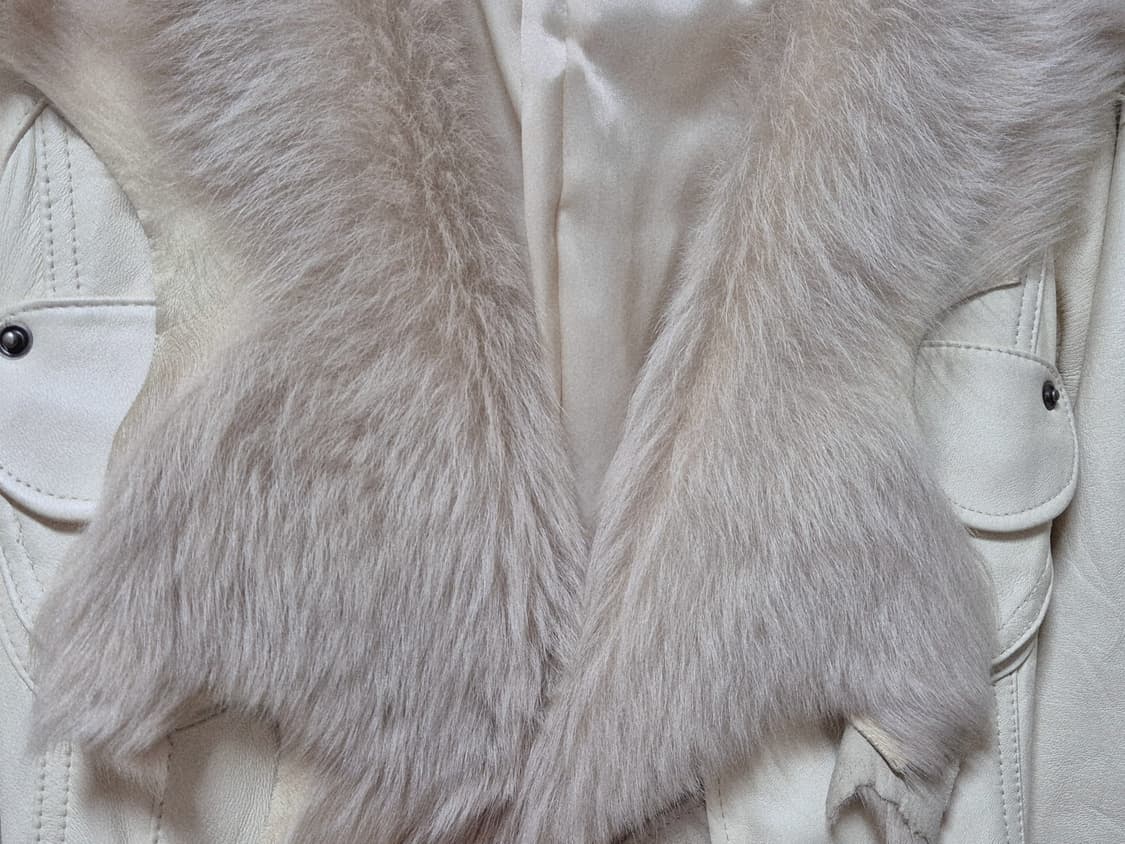Vintage Cream Sheepskin Fur leather Coat 상품이미지3