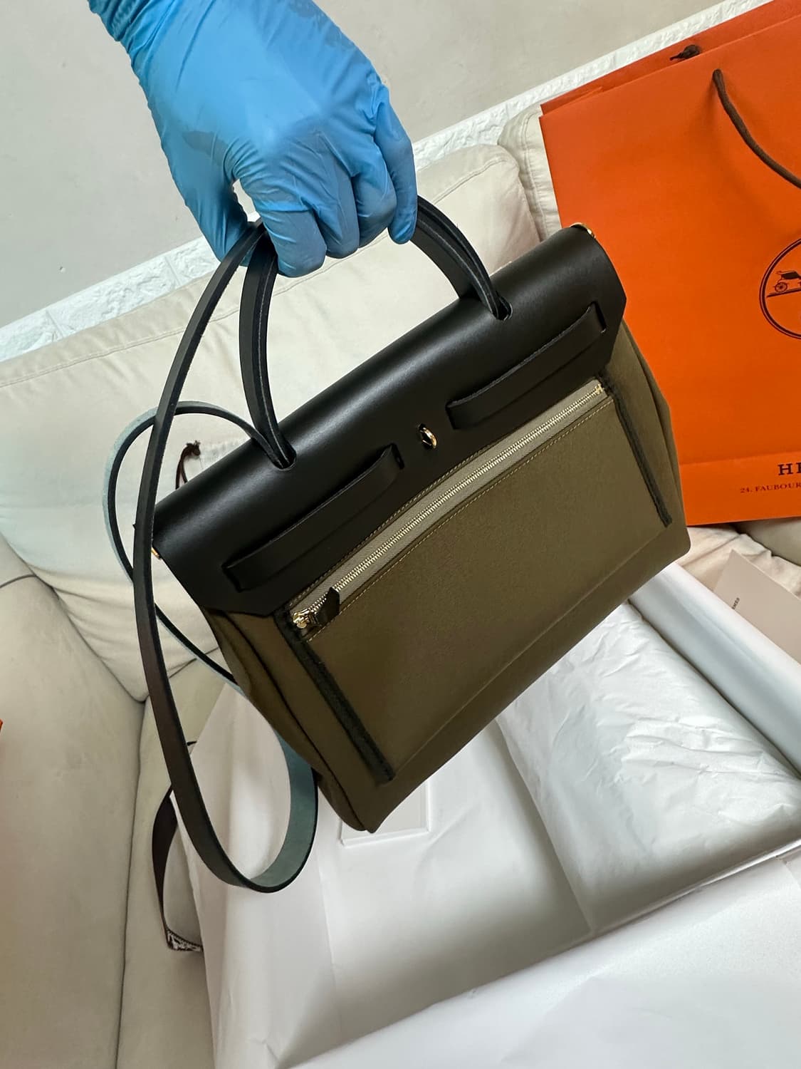 [국내 유일 컬러/금장] 에르메스 Herbag Zip 31 올리브카키 상품이미지6