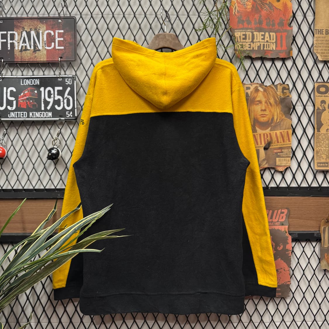 00s NFL X STEELERS 플리스 후드 옐로우 블랙 상품이미지2