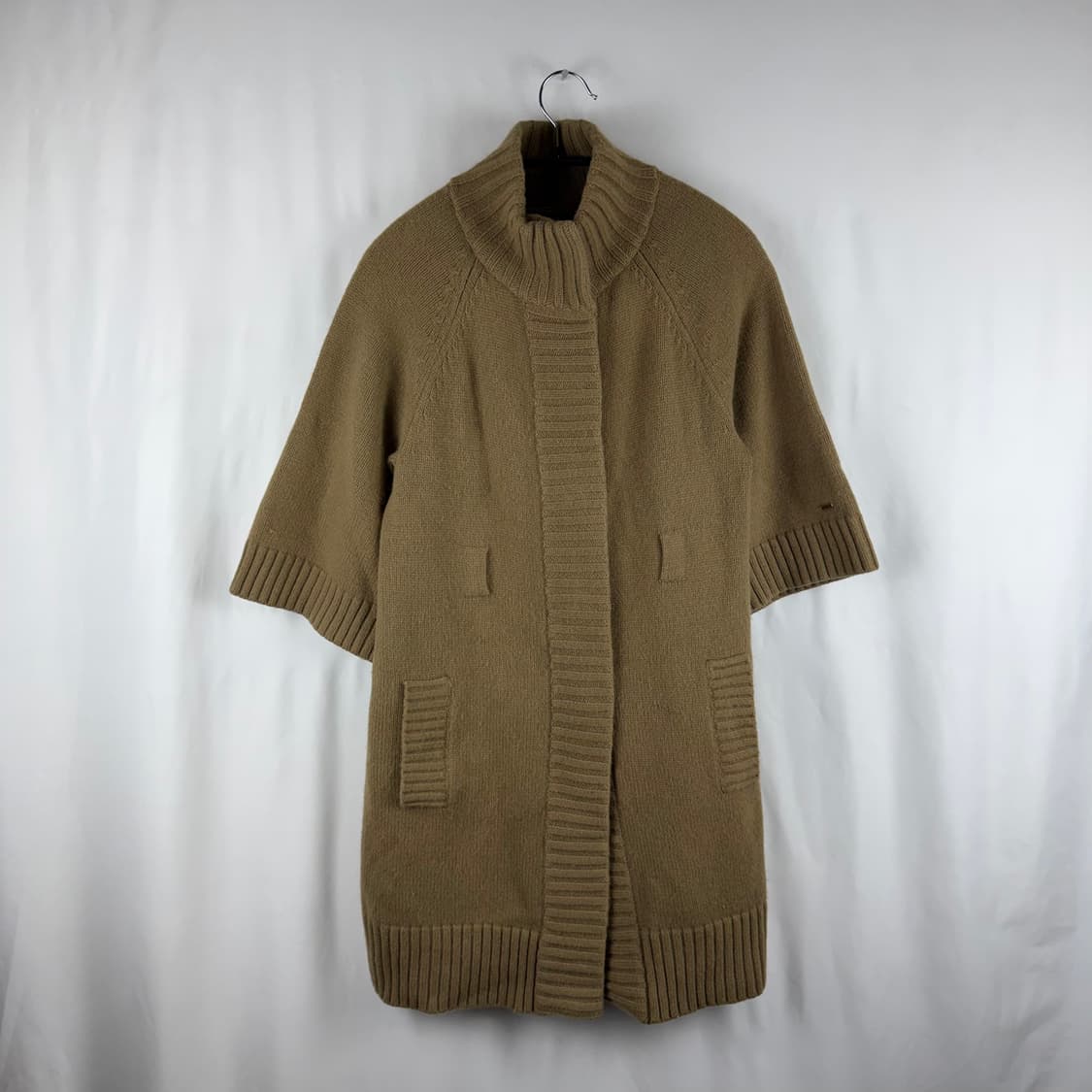 S) 타미힐피거 00s 앙고라 울블렌드 반팔 니트 롱 가디건 베이지 상품이미지2