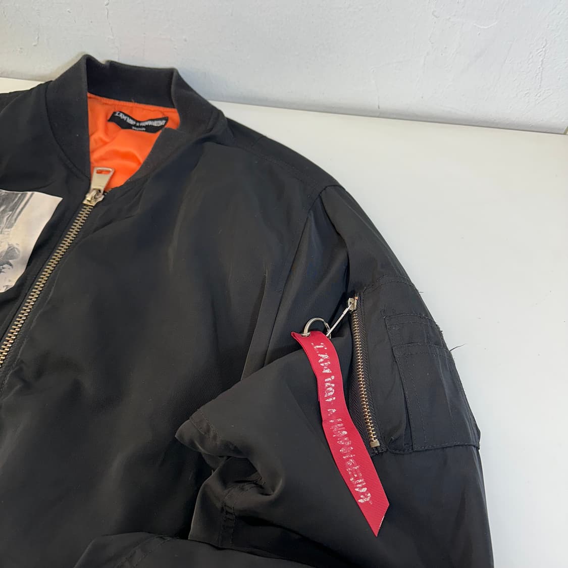 M 아임낫어휴먼비잉 블랙 오버핏 MA1 항공점퍼 상품이미지3