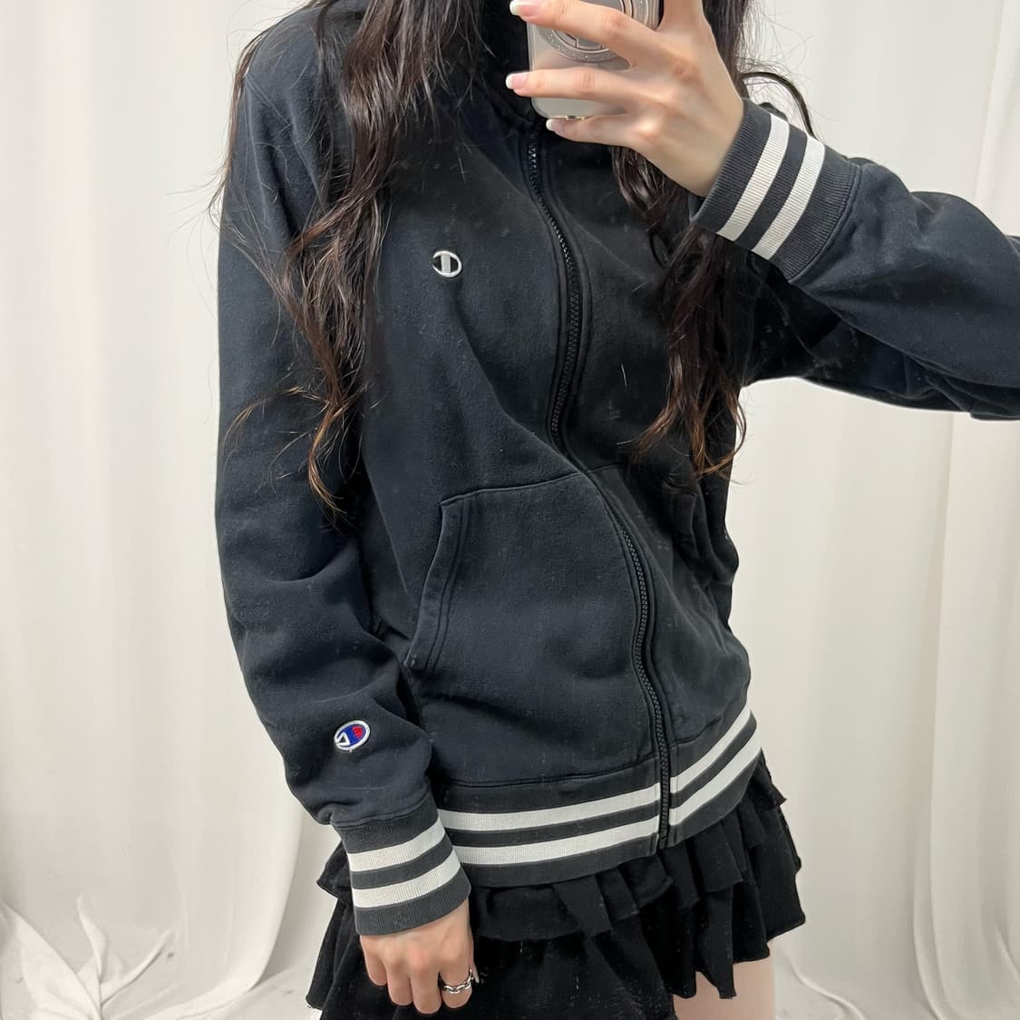 Champion black zip-up 상품이미지3