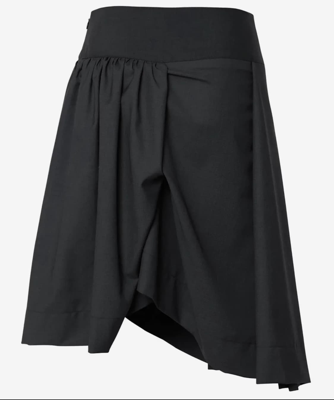 플레어업 Asymmetrical Draped Midi Skirt 블랙 상품이미지4