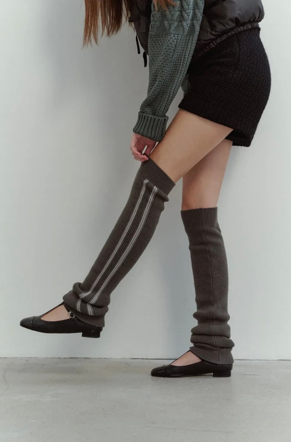 Thetis 더티스 롱 니트 라인 레그워머 새상품 상품이미지4