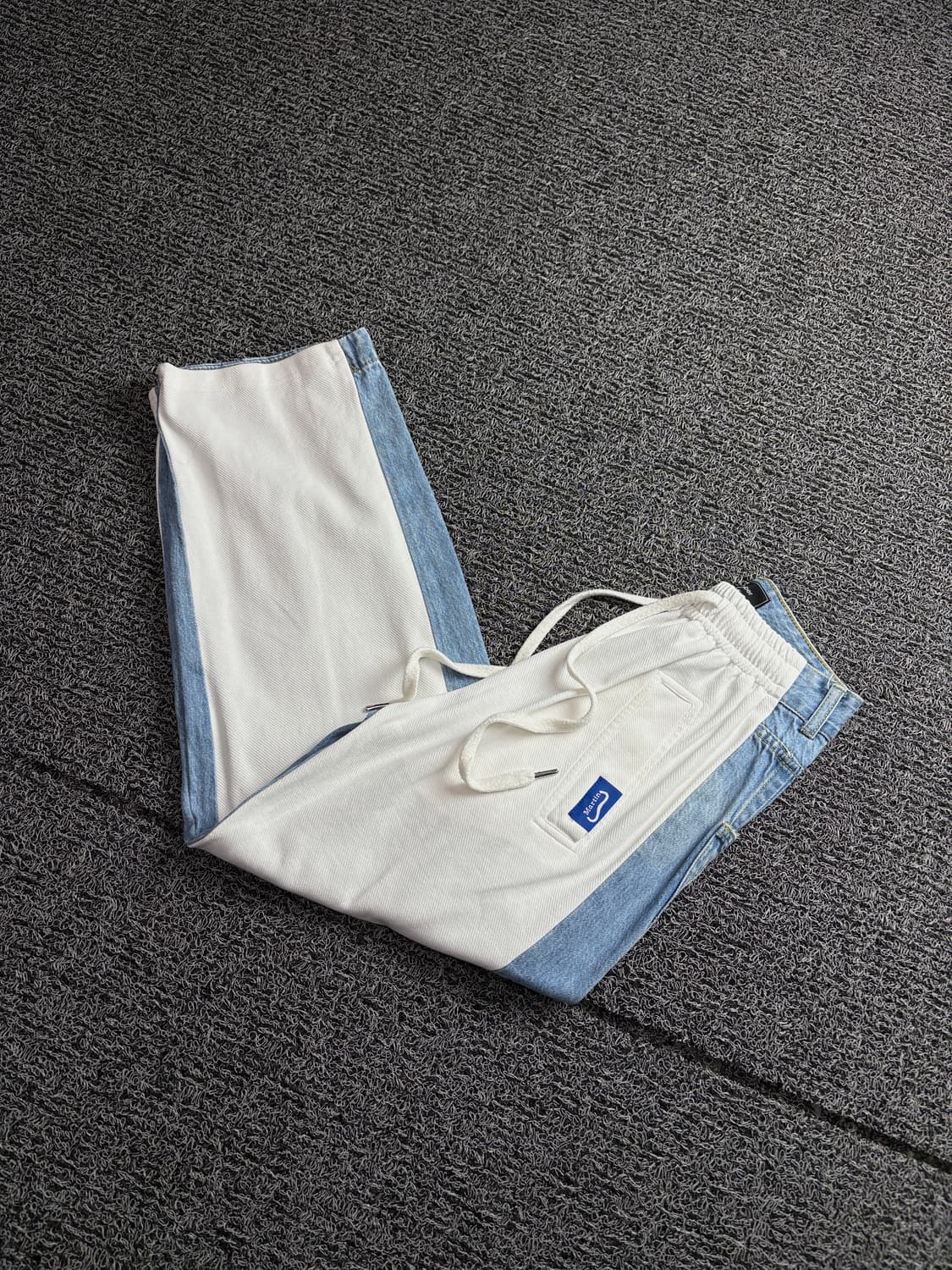 빈티지 데님 스웻 믹스업 와이드 팬츠 4048 상품이미지1