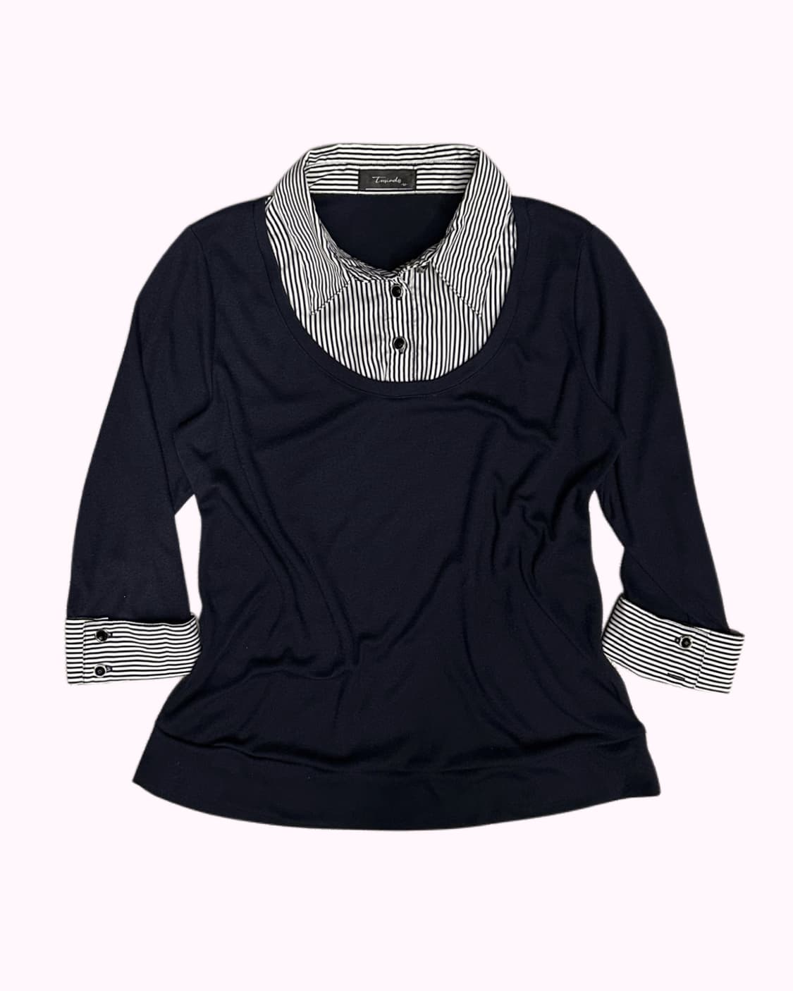 layered detail stripe blouse 상품이미지1