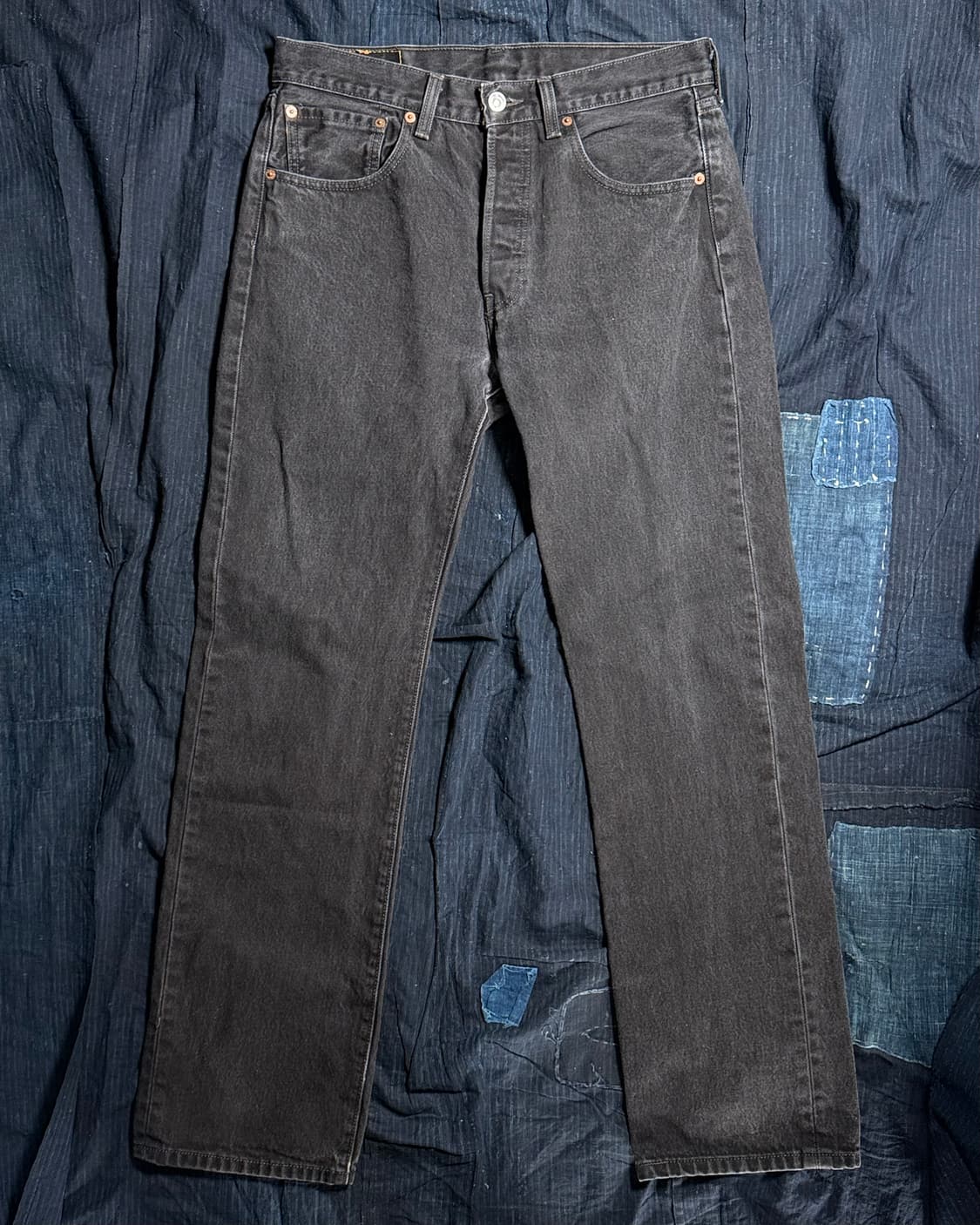 리바이스 501 스트레이트핏 블랙 데님 팬츠 32 상품이미지1