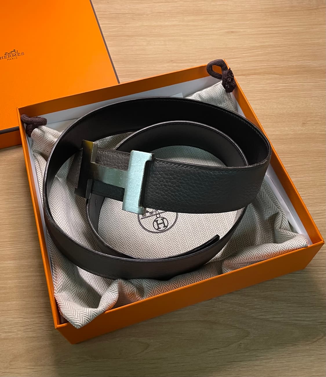 에르메스 H 남성용 가죽벨트 90 중고품 양면가능 상품이미지1