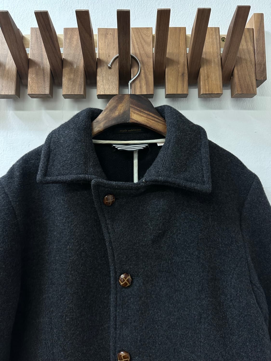일본빈티지 울 더플 빵 단추 버튼 하프코트 상품이미지2
