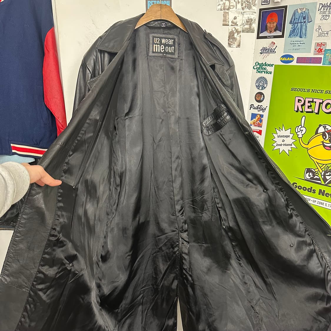 빈티지 카우레더 트렌치 코트 상품이미지6