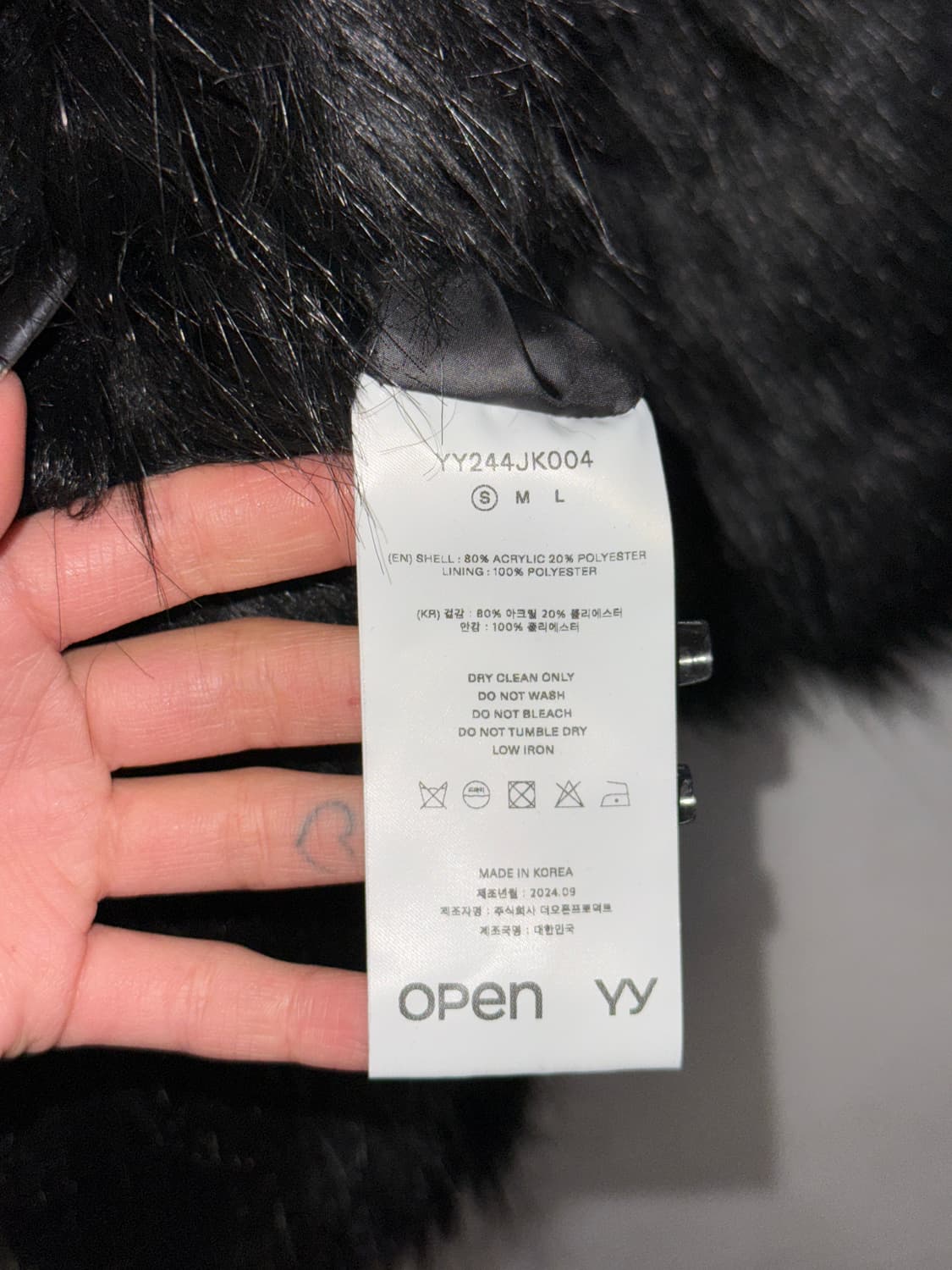 OPEN YY reversible faux fur hood jacket  상품이미지7