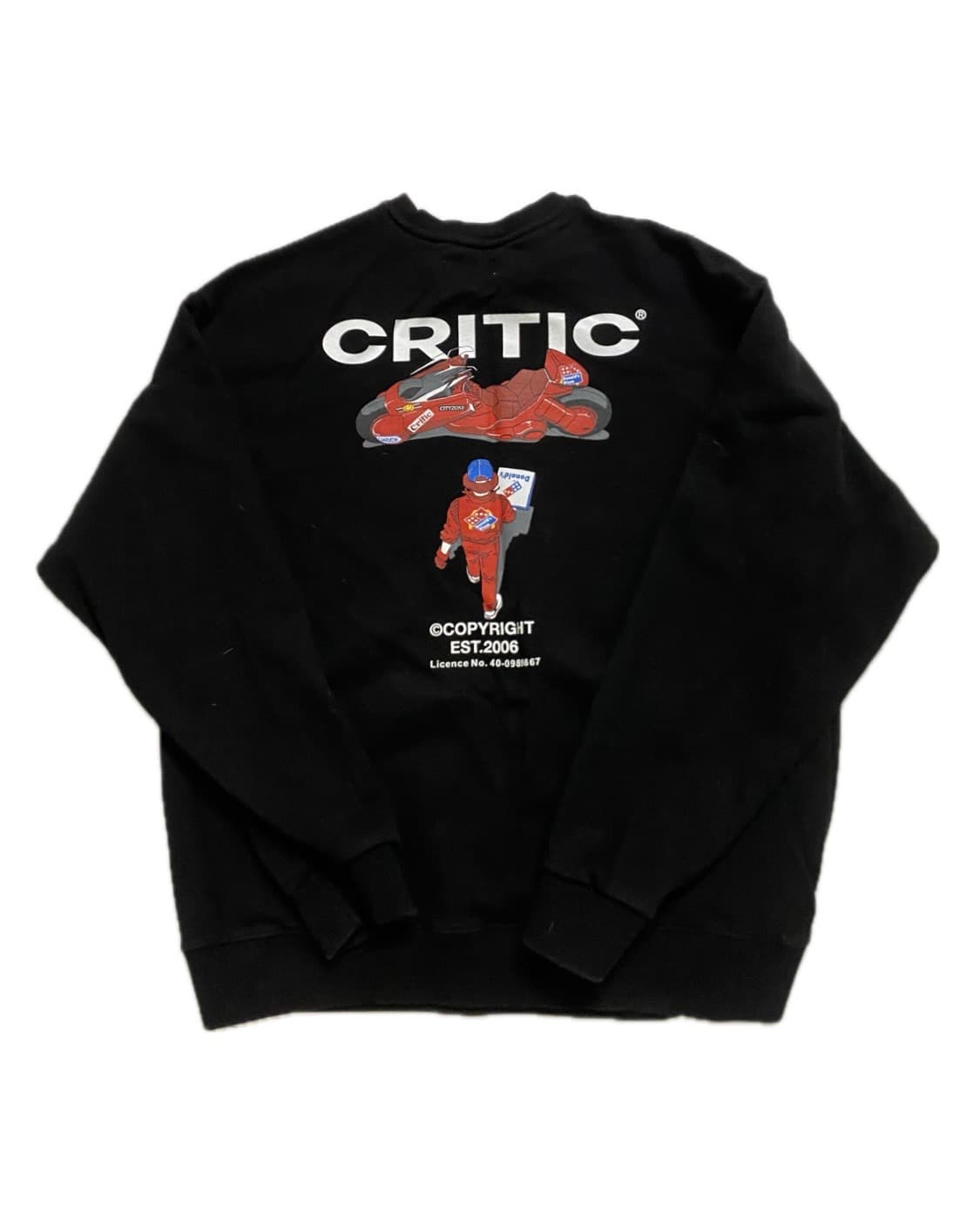 크리틱 맨투맨 아키라 오마쥬 오버핏 블랙 L사이즈 상품이미지3