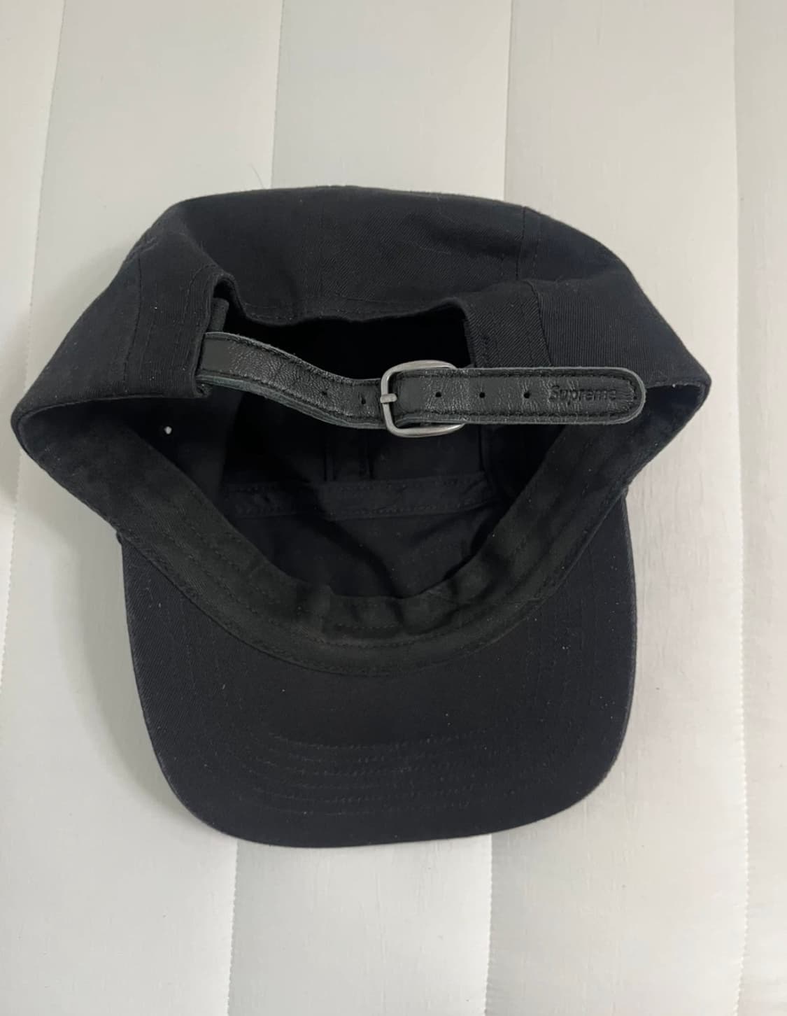 슈프림 캠프캡 올블랙 레더 스트랩 상품이미지3