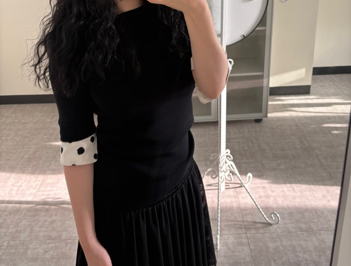 polka dot cuff top 상품이미지4