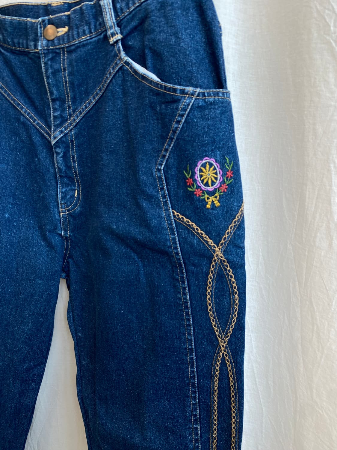 빈티지 자수 데님밴딩팬츠(29-31) 상품이미지5