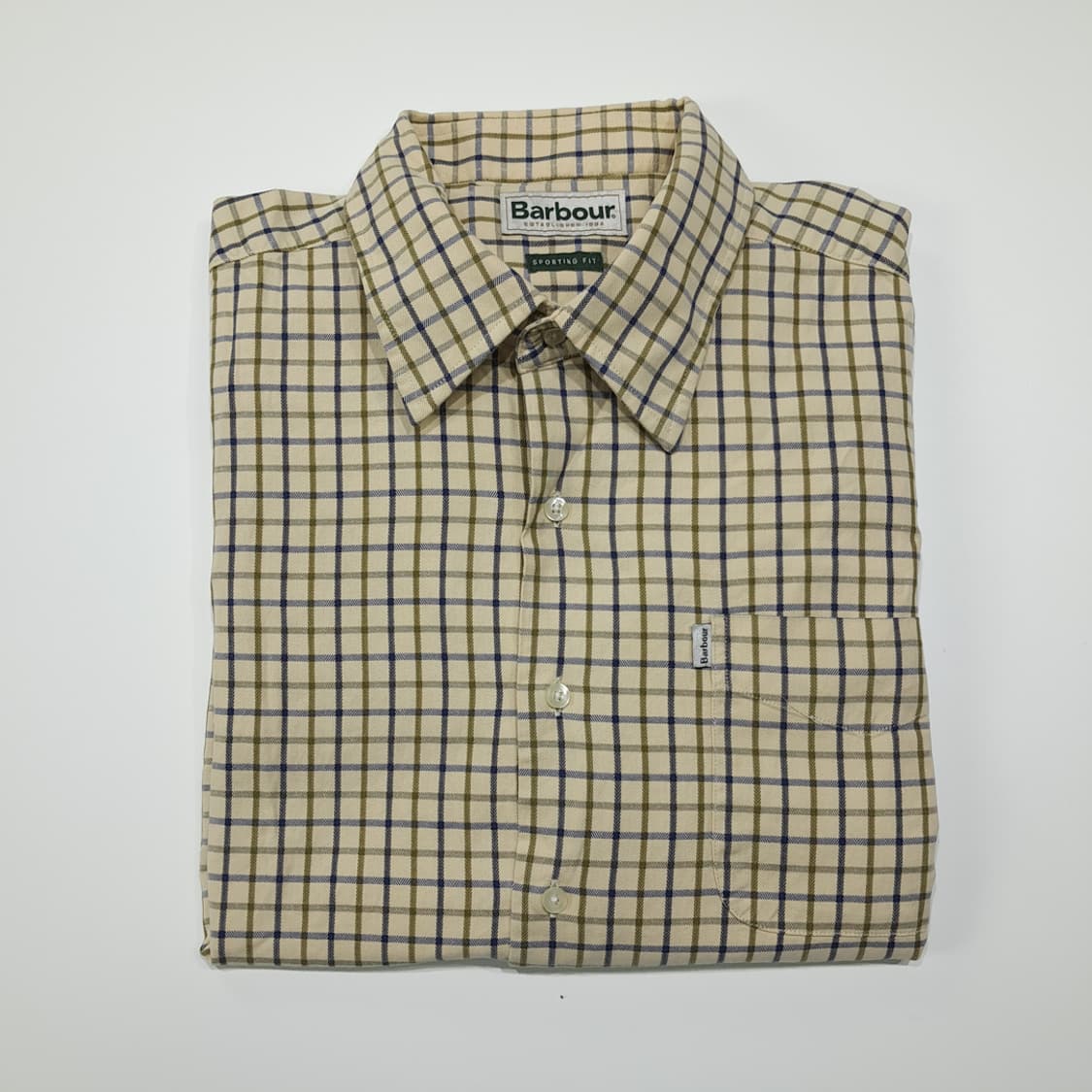 CL299 L 바버 코튼 타터솔체크 베이지 셔츠 남방 상품이미지8