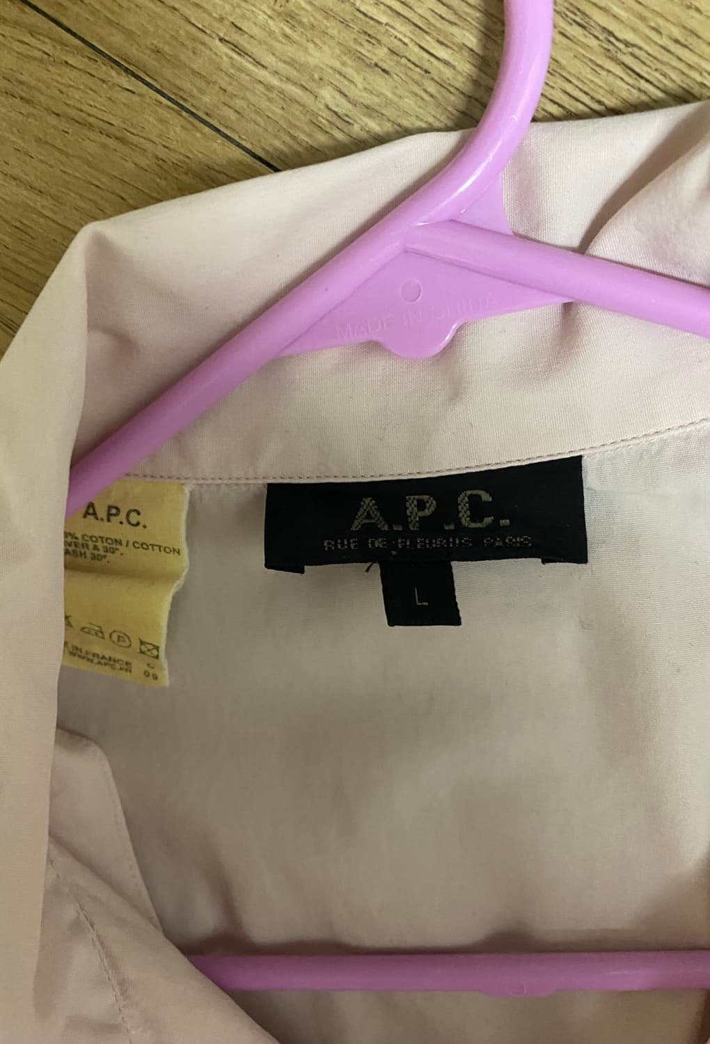 A.P.C. 핑크 코튼 셔츠 상품이미지5
