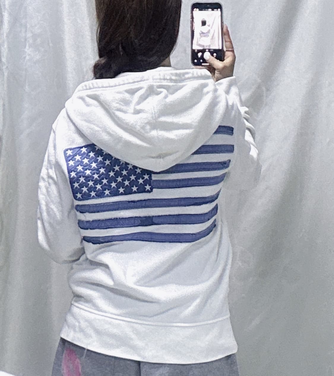 GAP 갭 성조기 빅로고 화이트 후드집업 상품이미지2