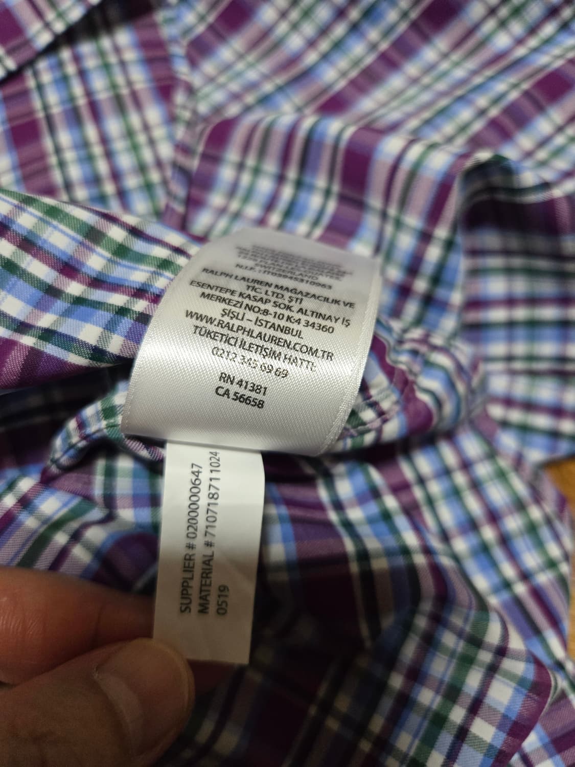폴로 랄프로렌 클레식핏 퍼플체크 셔츠(미착용제품)ㅡ 상품이미지8