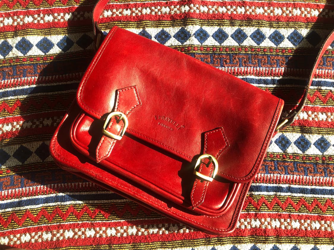빈티지 이탈리아 레드 사첼백 크로스백 상품이미지1