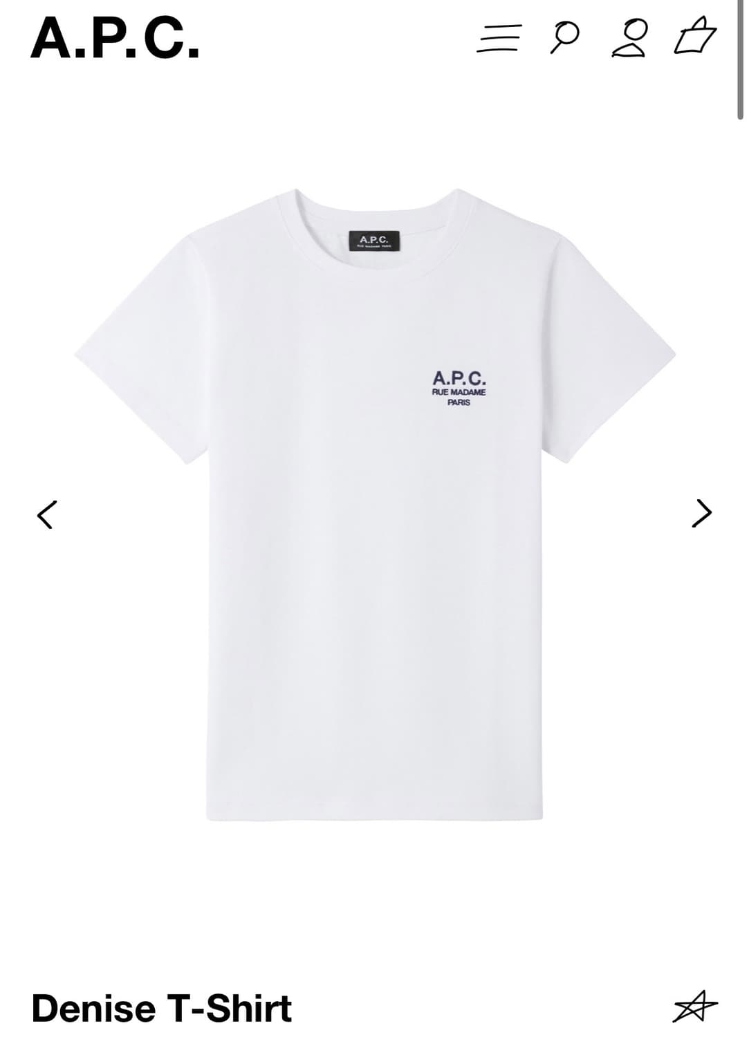 A.P.C 아페세 반팔 티셔츠 상품이미지1