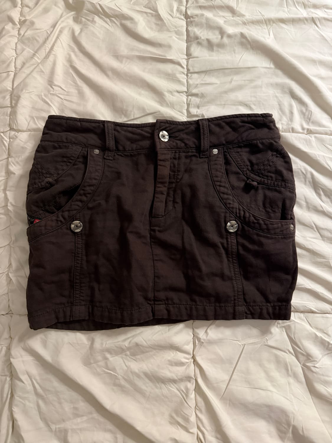 디젤 Y2k 브라운 미니 스커트 상품이미지1