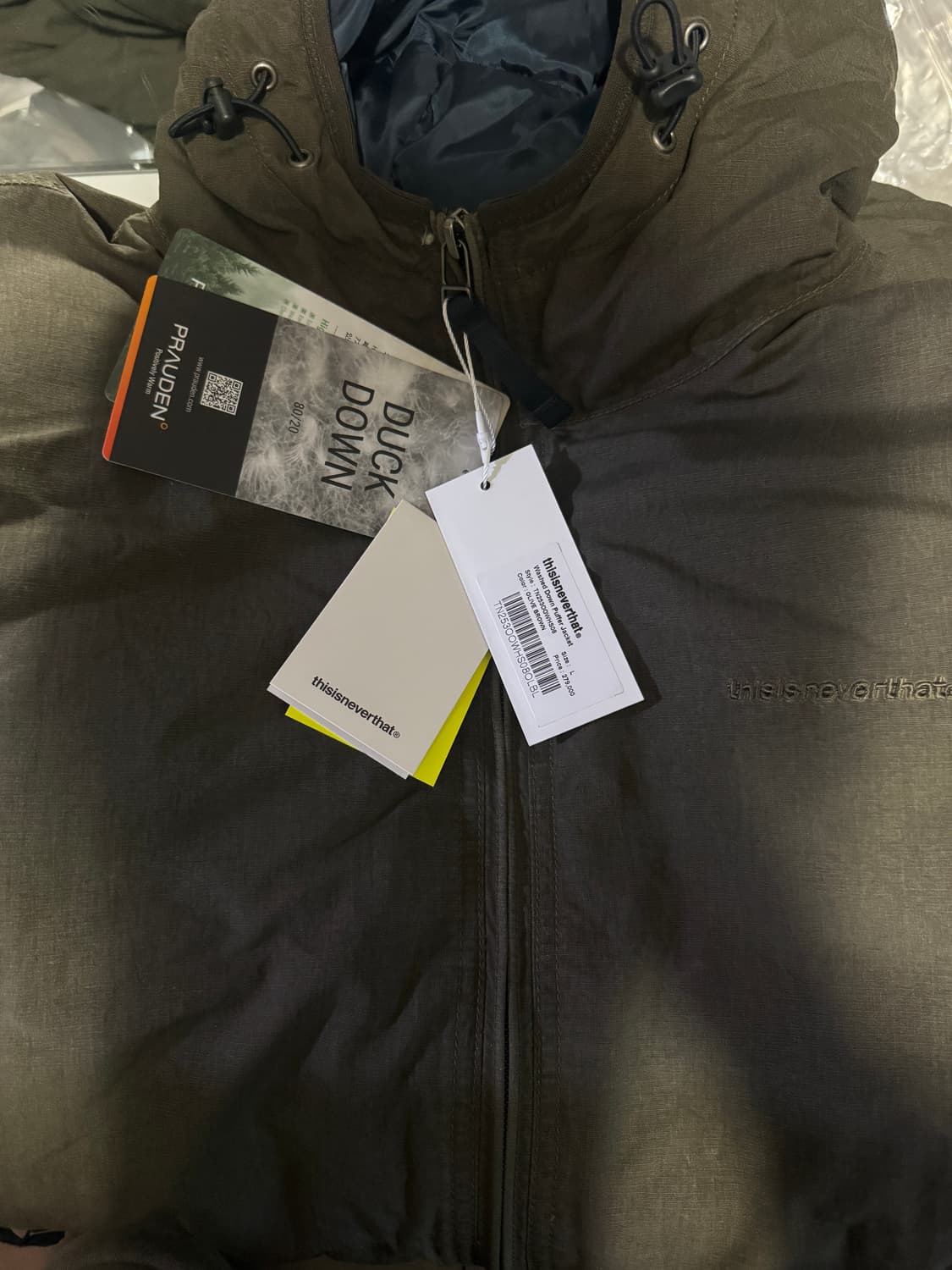 L사이즈 디스이즈네버댓 워시드 다운 푸퍼 자켓 브라운 상품이미지1