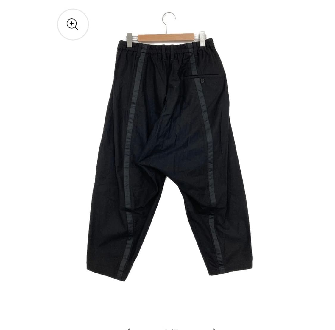 요지야마모토 뿌르옴므 테이프 심 디테일 배기팬츠 상품이미지2