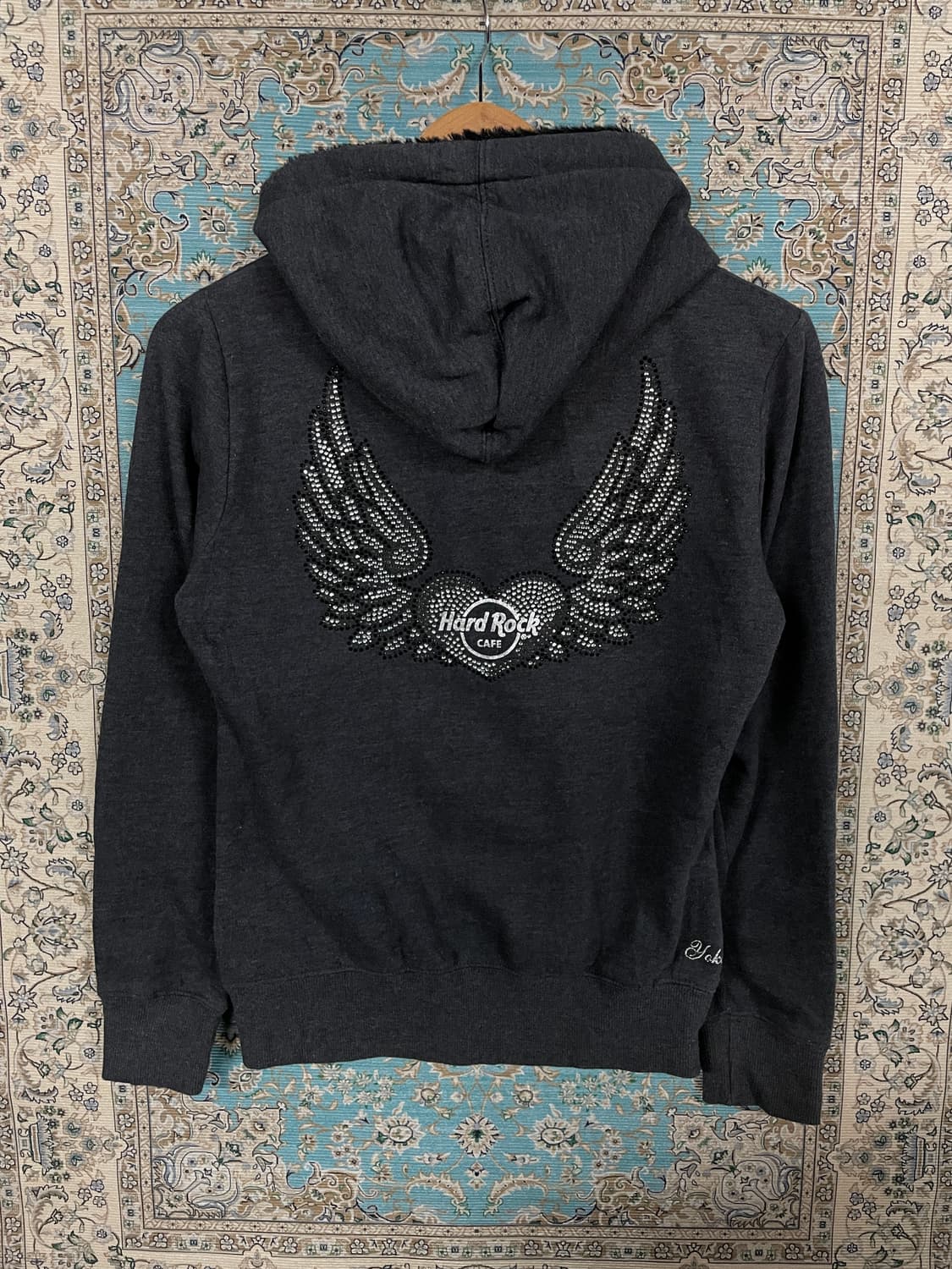 하드락카페 비즈 Y2K 큐빅 딱붙 후드집업1686 상품이미지4