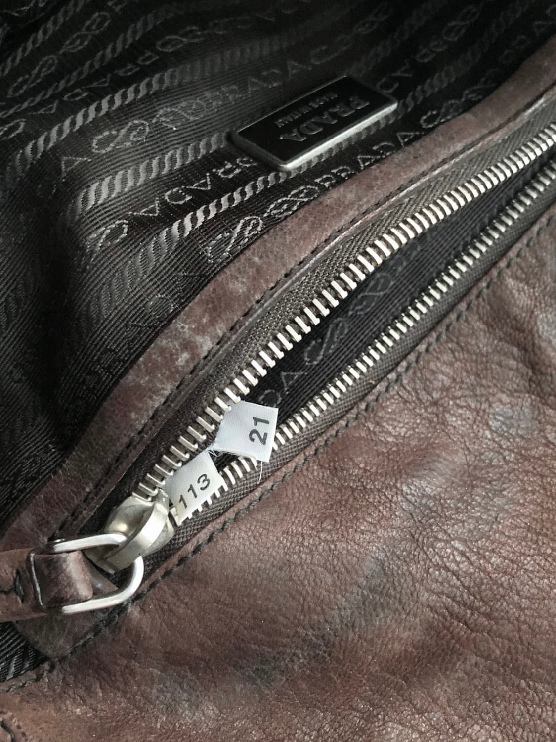 프라다 브라운 레더 숄더백 토트백 상품이미지6