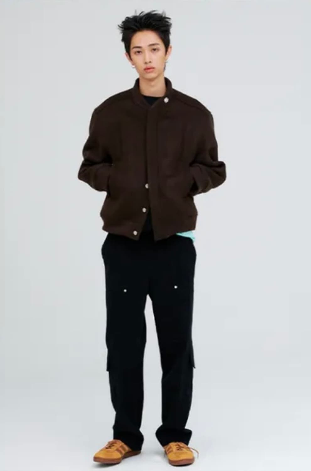 애니타임로릭 바시티 봄버 자켓 브라운 상품이미지4