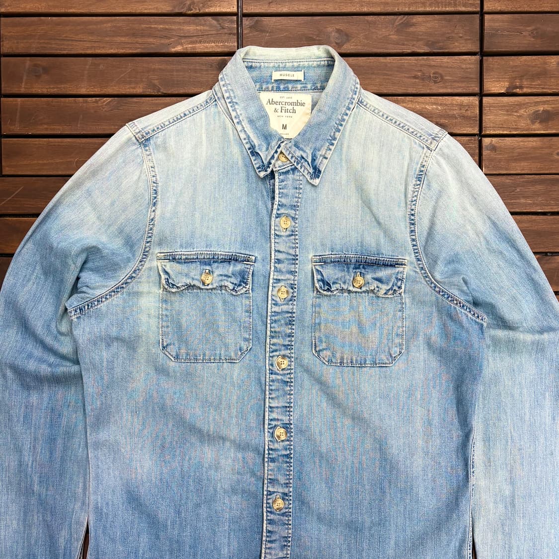 (M) 아베크롬비 연청 웨스턴 데님 셔츠 상품이미지2