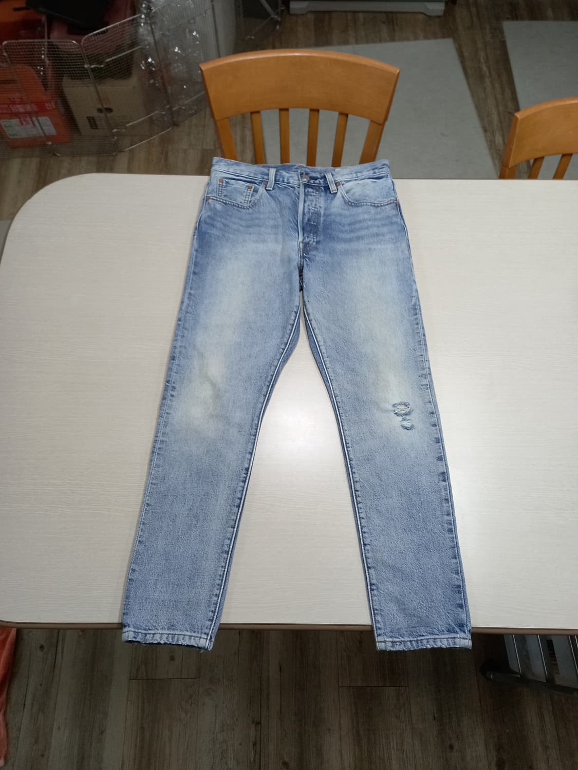 28 리바이스501s 콘밀 셀비지 슬림일자 연청 28-908 상품이미지1