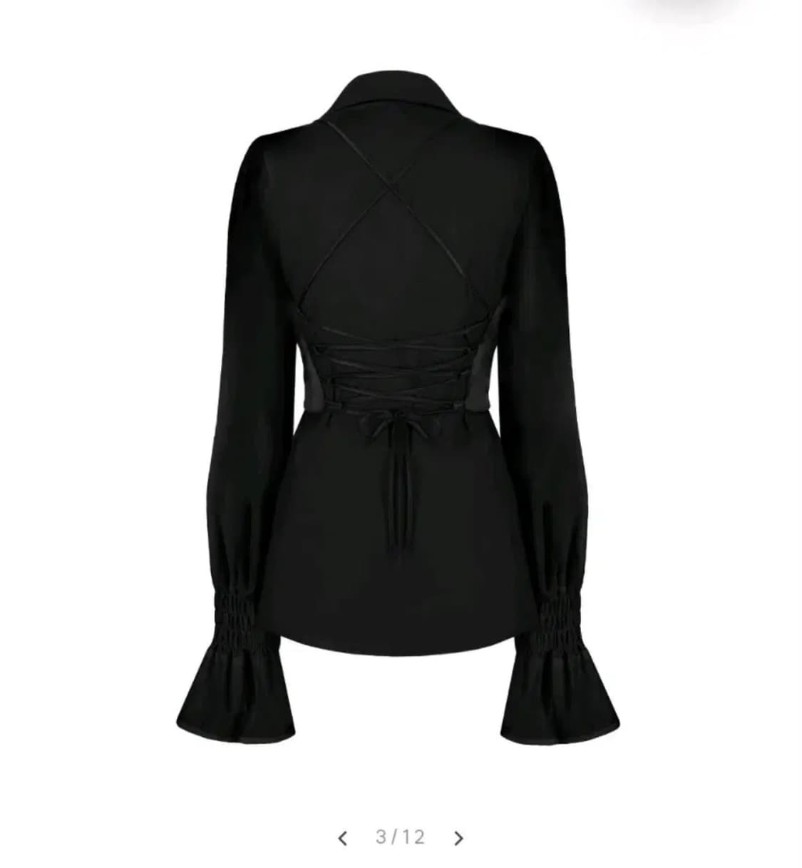 윤비누 클리시어 코프 콜라보 블라우스 블랙버전 상품이미지2