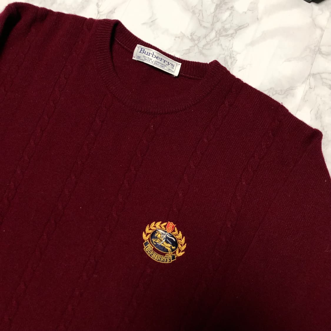 버버리 니트 정품 버건디 상태최고 클래식 상품이미지3